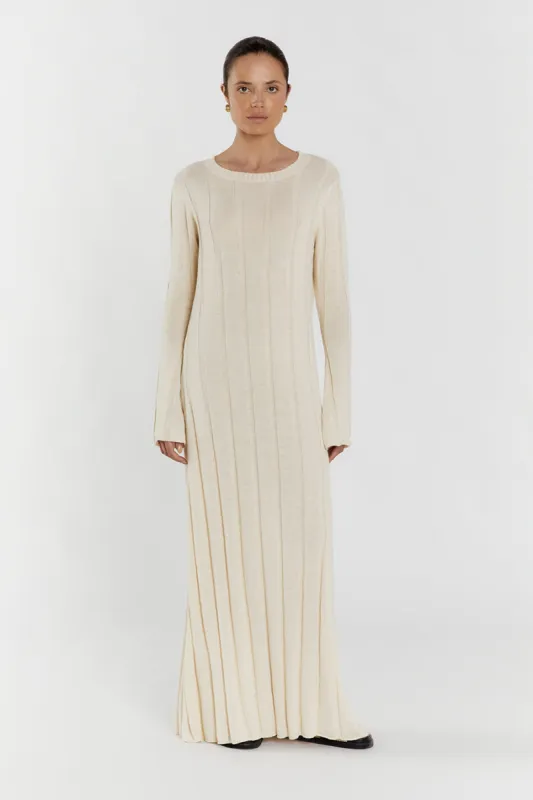 EMERY CREAM LONG SLEEVE MAXI DRESS sold by Dissh