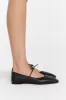 ALOHAS SWAY BLACK LEATHER FLATS sold by Dissh