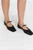 ALOHAS SWAY BLACK LEATHER FLATS sold by Dissh