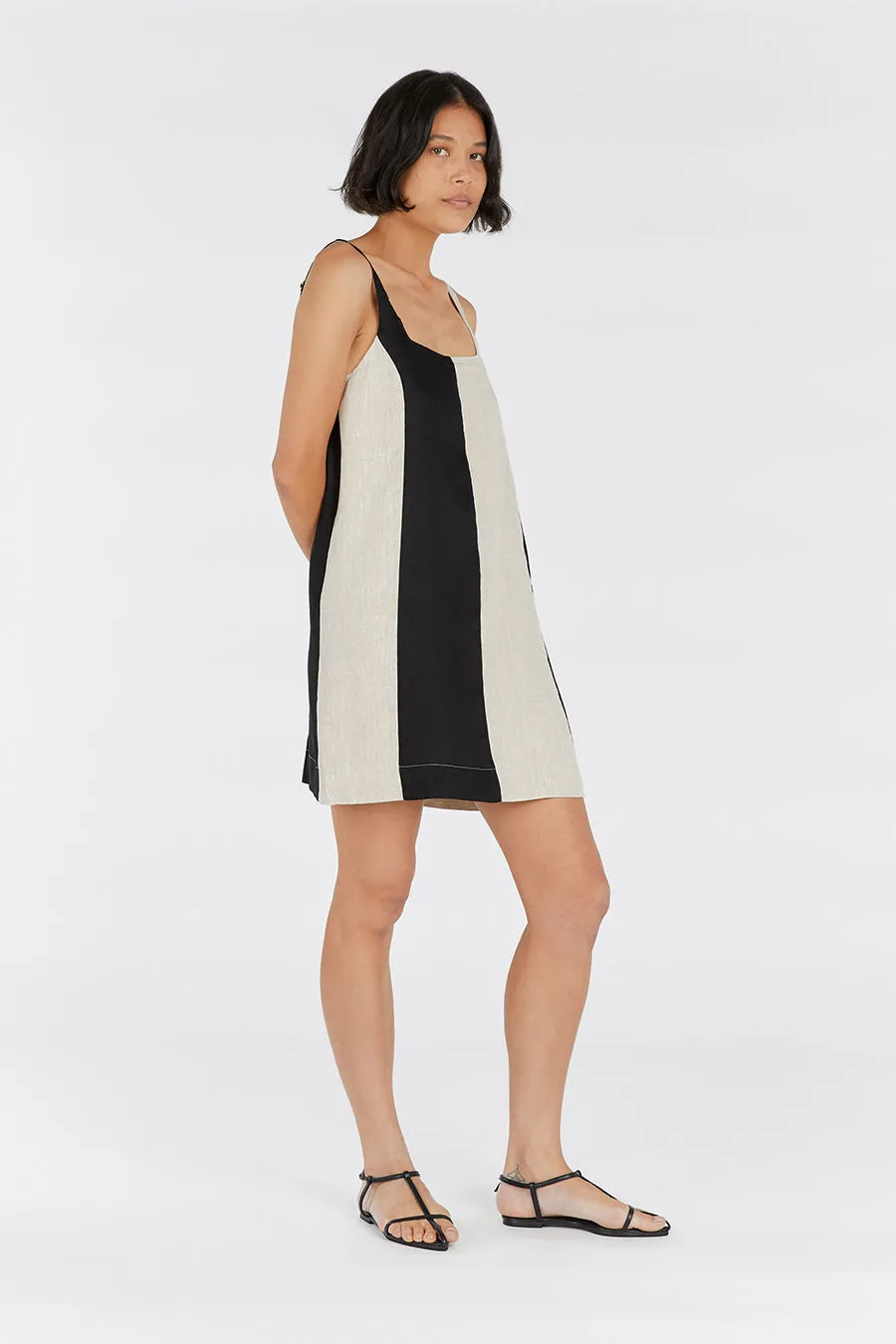 AGI NATURAL COLOUR BLOCK MINI DRESS sold by Dissh product image thumbnail 3