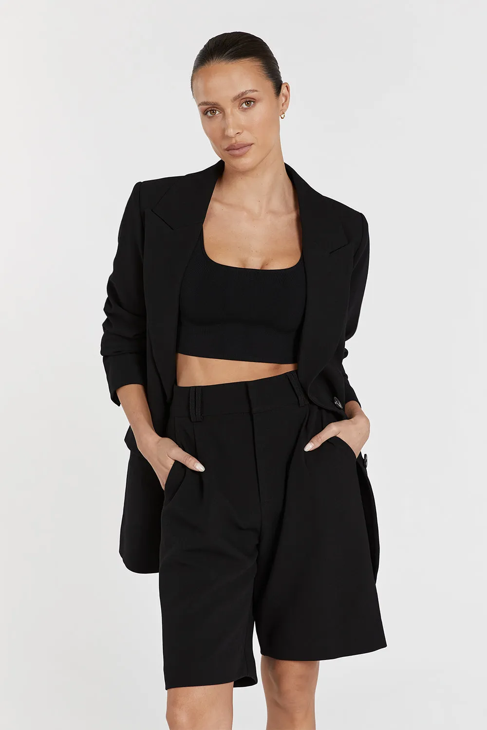 FINNEAS BLACK KNIT CROP TOP sold by Dissh product image thumbnail 3