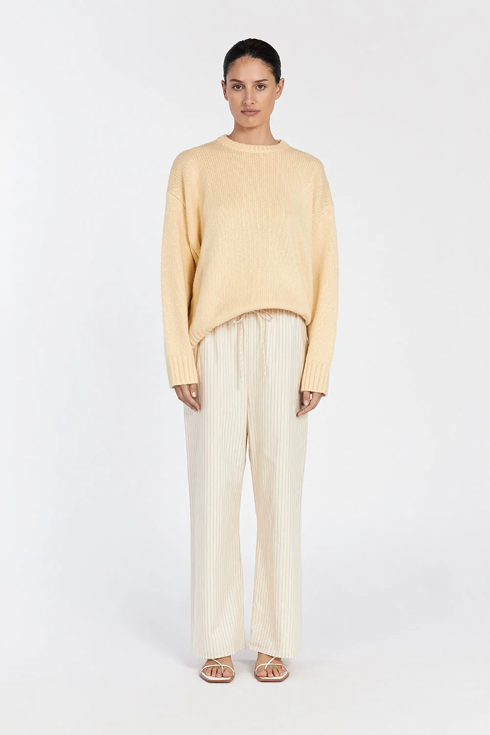 LILAH LEMON LONGLINE KNIT JUMPER sold by Dissh