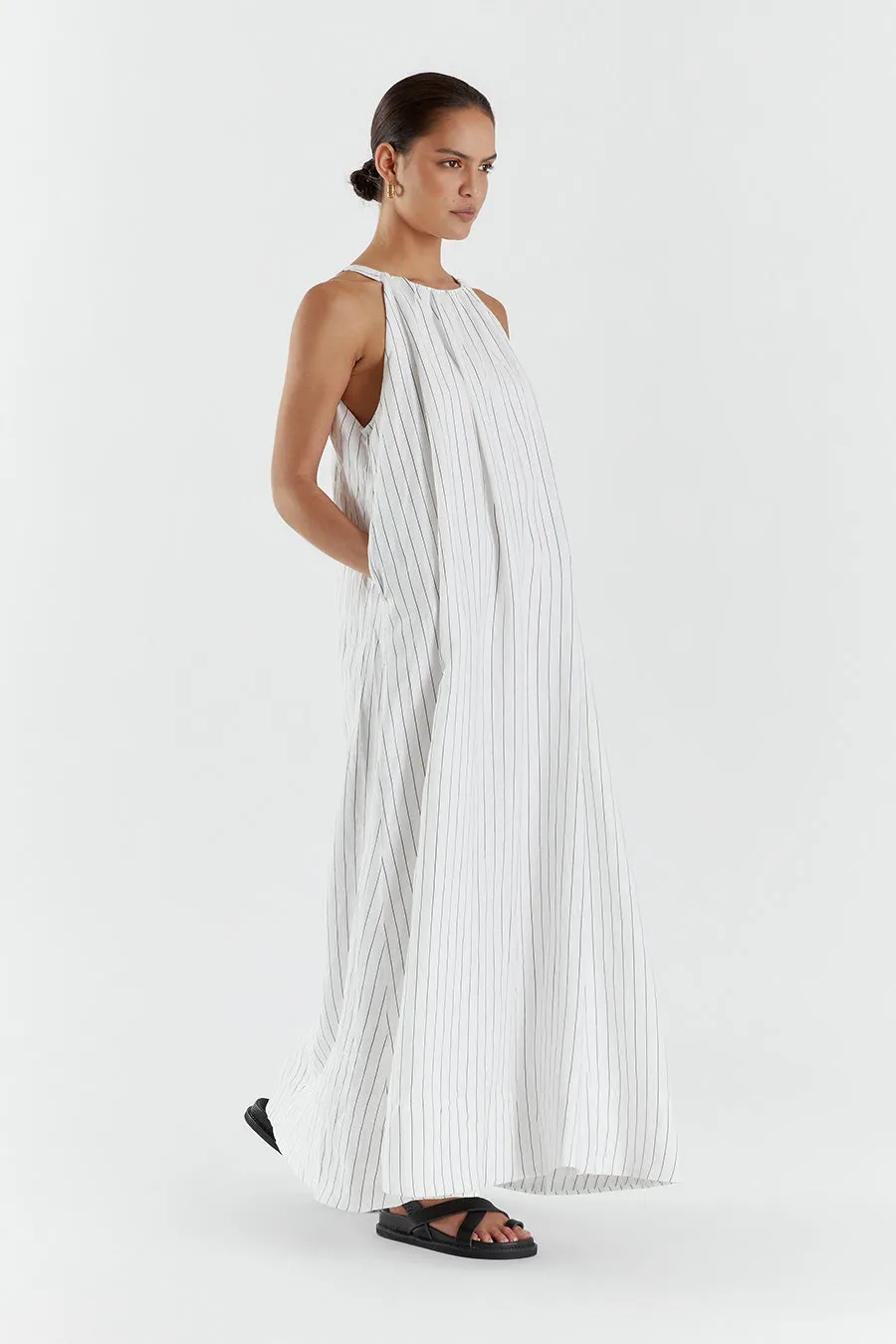 MARCEL WHITE HIGH NECK MAXI DRESS sold by Dissh product image thumbnail 3