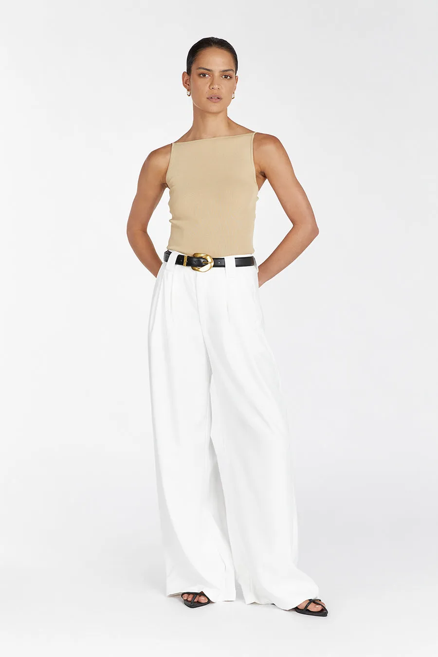 TAYLOR SAND KNIT TANK sold by Dissh