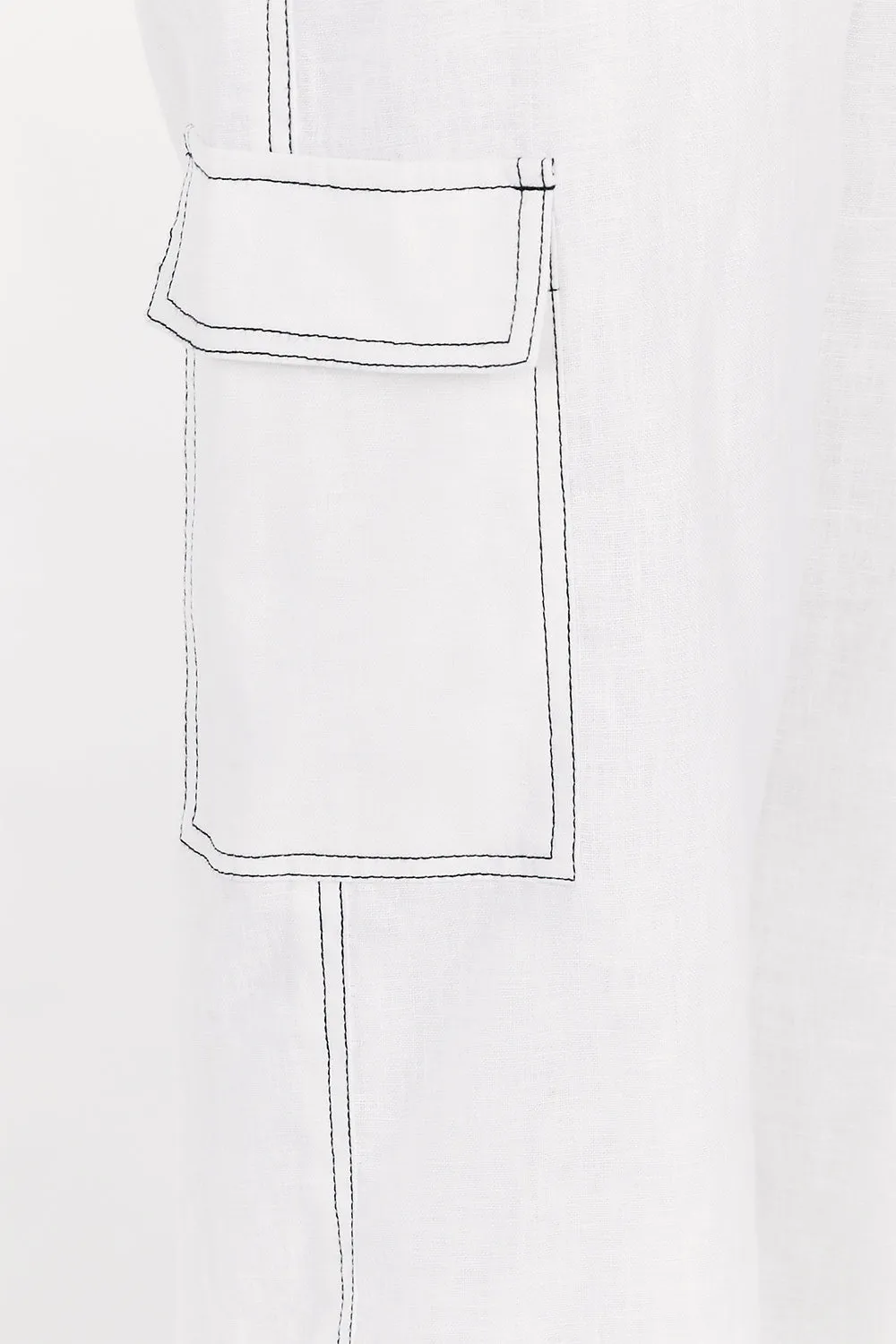 ROSIE WHITE LINEN CARGO PANT sold by Dissh product image thumbnail 5