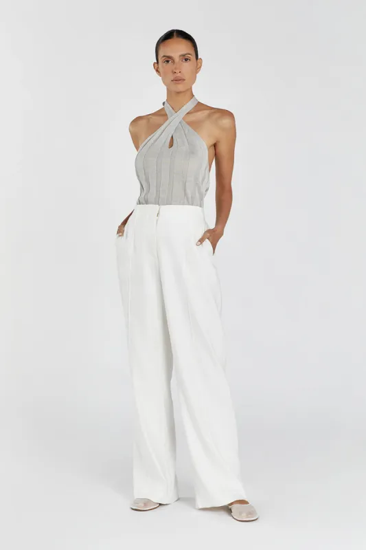EVERLY SILVER TWIST KNIT  TOP sold by Dissh