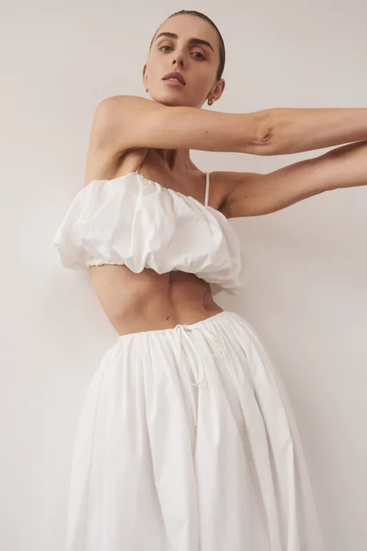 MONTY WHITE BUBBLE CROP TOP sold by Dissh