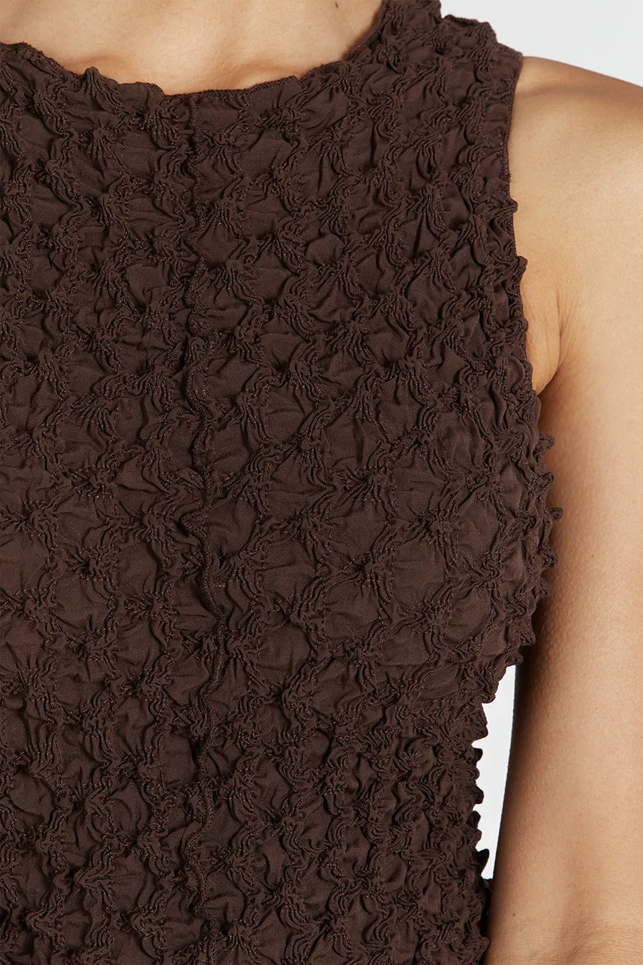 PRESLEY CHOC CREW NECK MIDI DRESS sold by Dissh product image thumbnail 5