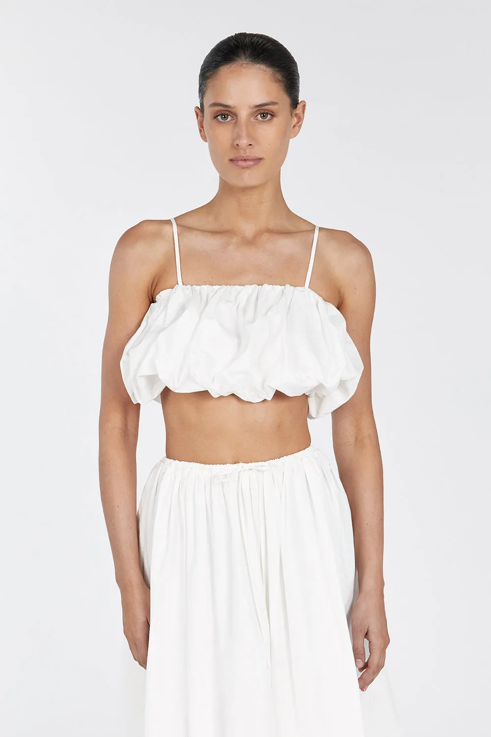 MONTY WHITE BUBBLE CROP TOP sold by Dissh product image thumbnail 3