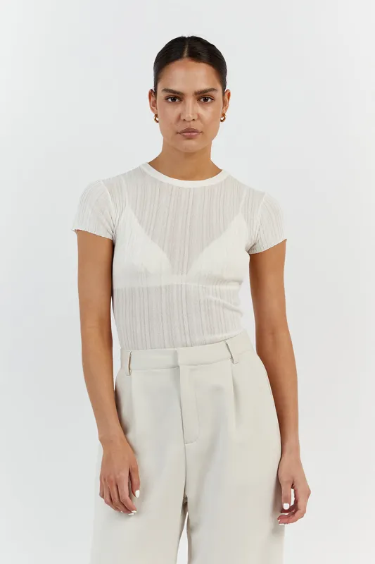 HARPER IVORY CAP SLEEVE TOP sold by Dissh