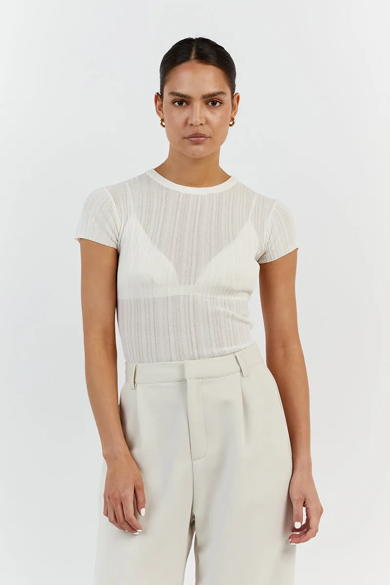 HARPER IVORY CAP SLEEVE TOP sold by Dissh