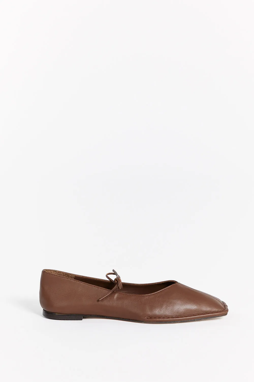 ALOHAS SWAY CHESTNUT LEATHER FLAT sold by Dissh
