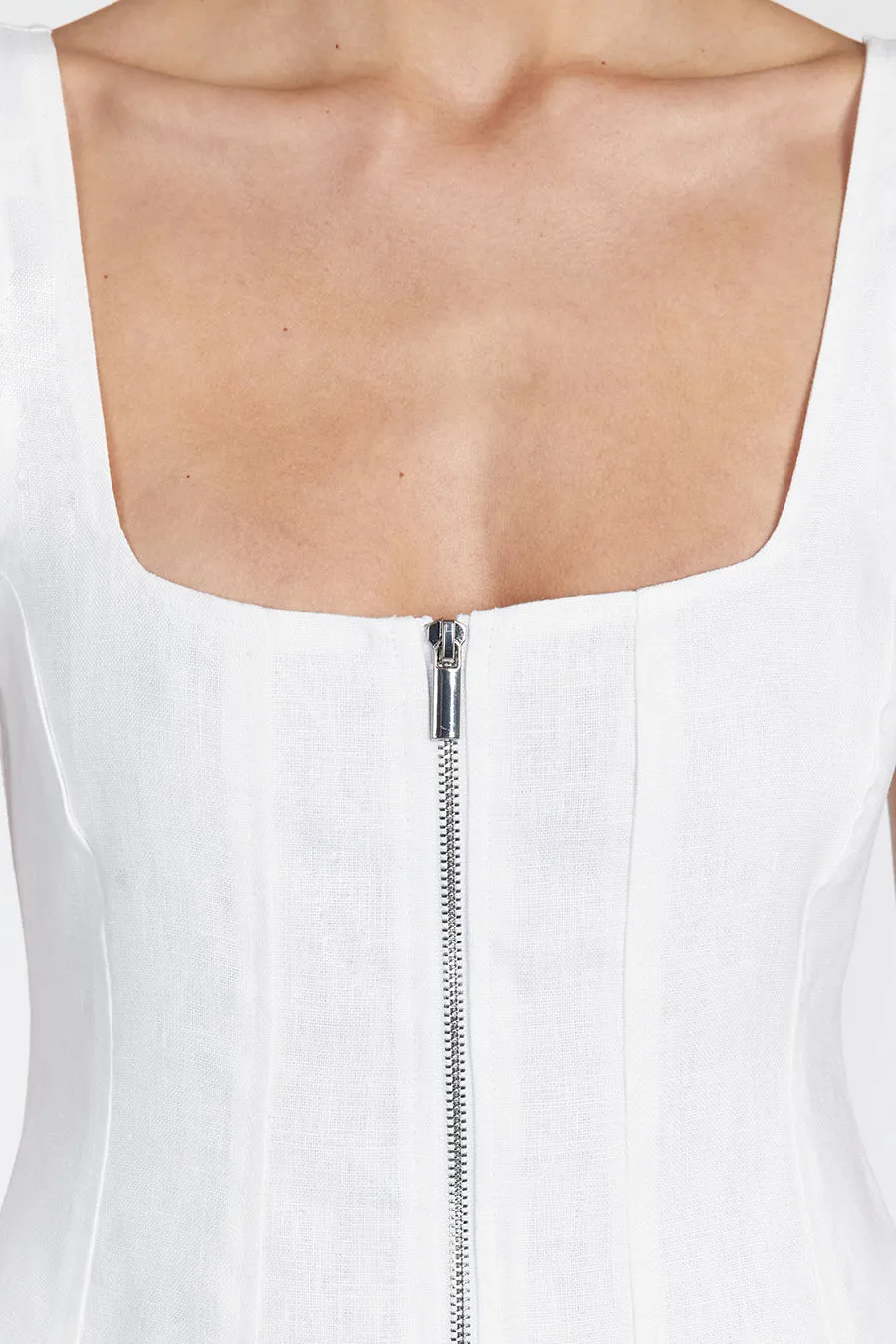 HARRIET WHITE LINEN MINI DRESS sold by Dissh product image thumbnail 5