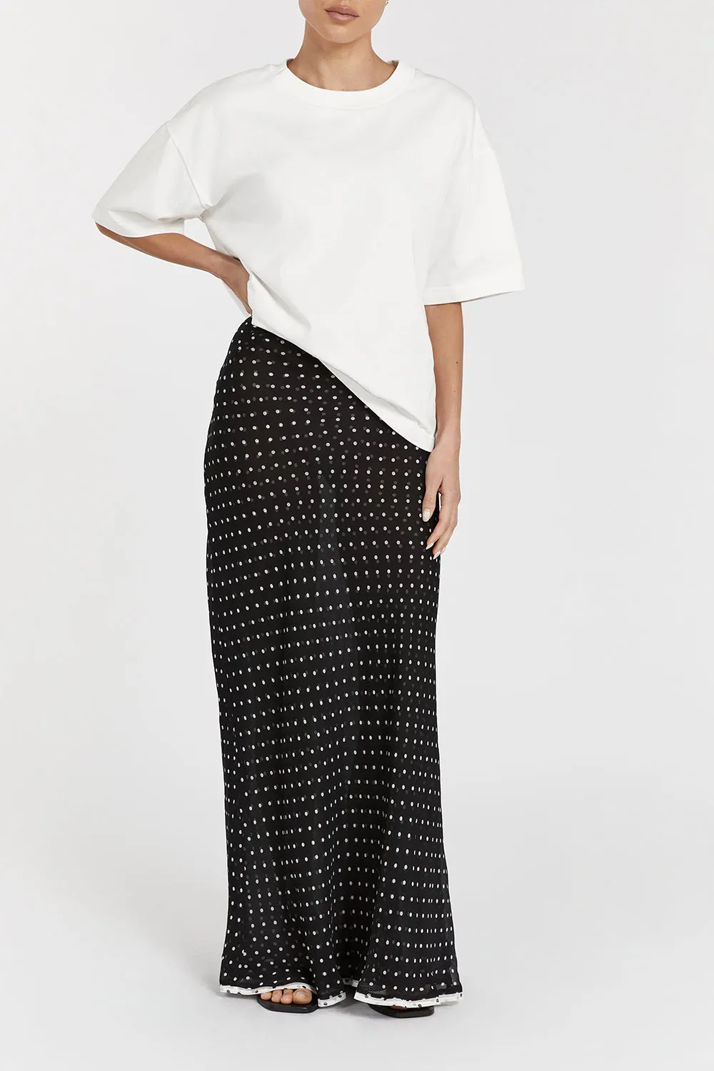 WINONA BLACK SPOT MIDI SKIRT sold by Dissh product image thumbnail 3