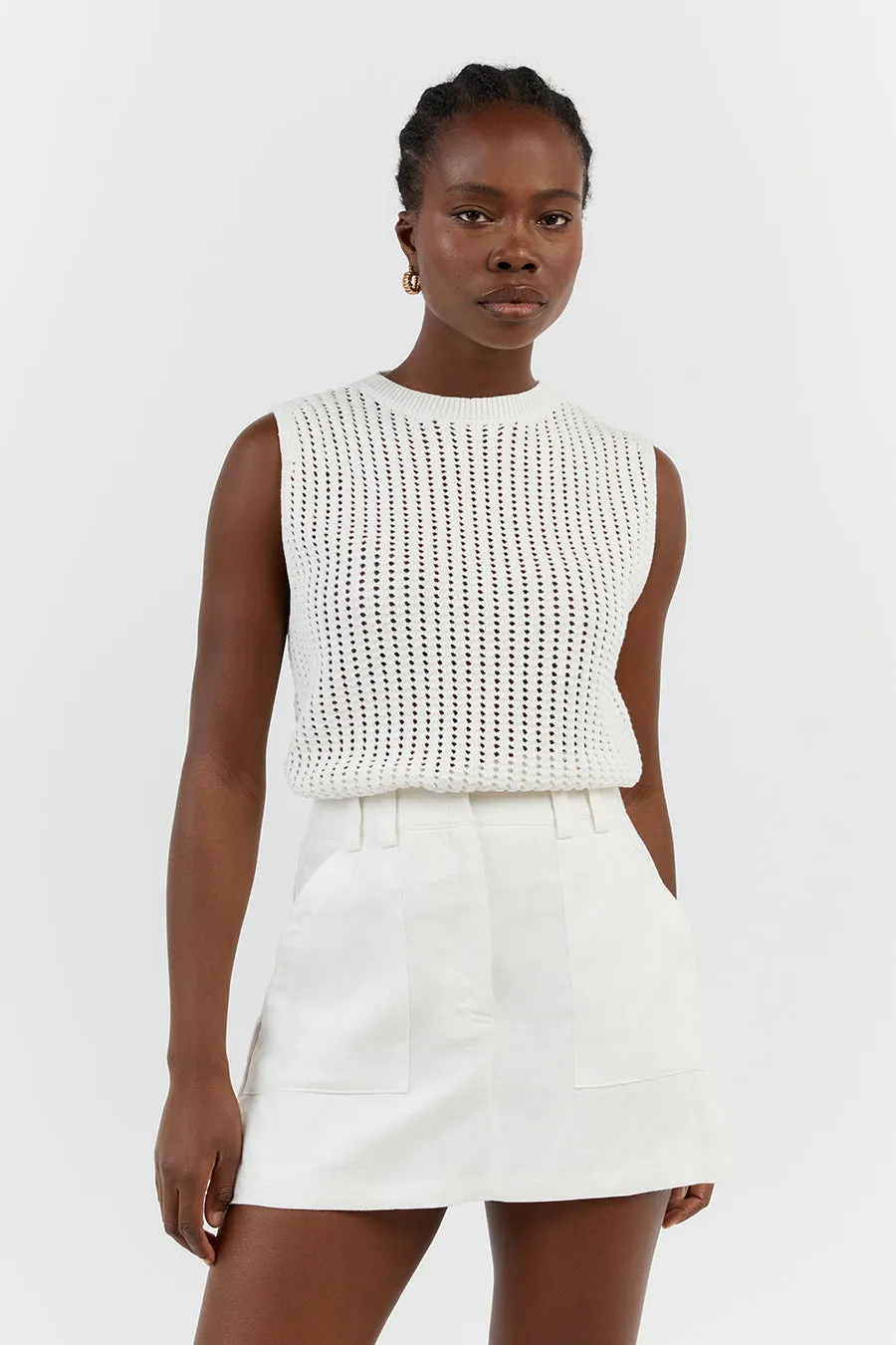 DENNY CROCHET OFF WHITE KNIT TOP sold by Dissh product image thumbnail 2