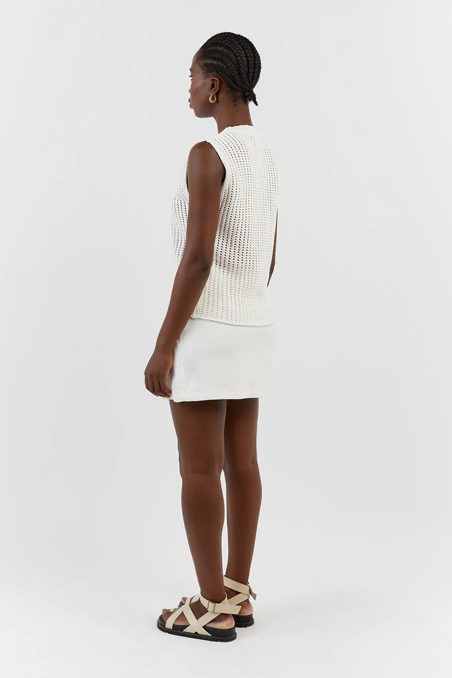 DENNY CROCHET OFF WHITE KNIT TOP sold by Dissh product image thumbnail 4