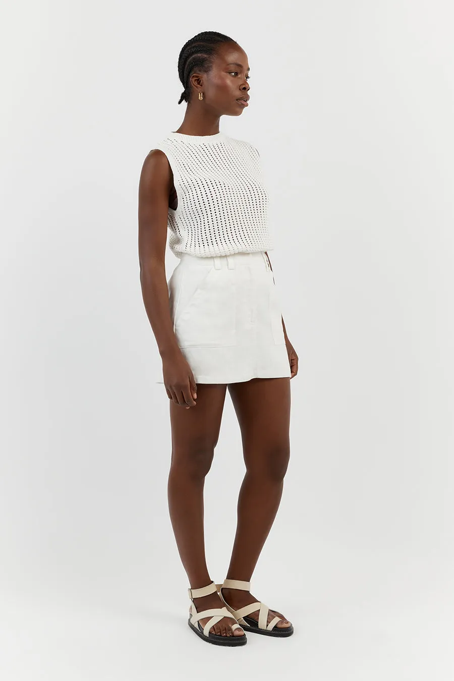 DENNY CROCHET OFF WHITE KNIT TOP sold by Dissh product image thumbnail 3