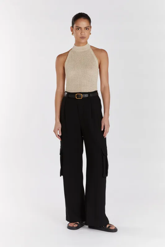 ZADIE NATURAL CROCHET HALTER TOP sold by Dissh