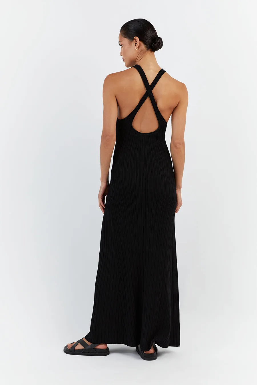 RIVER BLACK BACKLESS MAXI DRESS sold by Dissh product image thumbnail 4