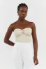 ANIKA TWISTED CREAM KNIT TOP sold by Dissh
