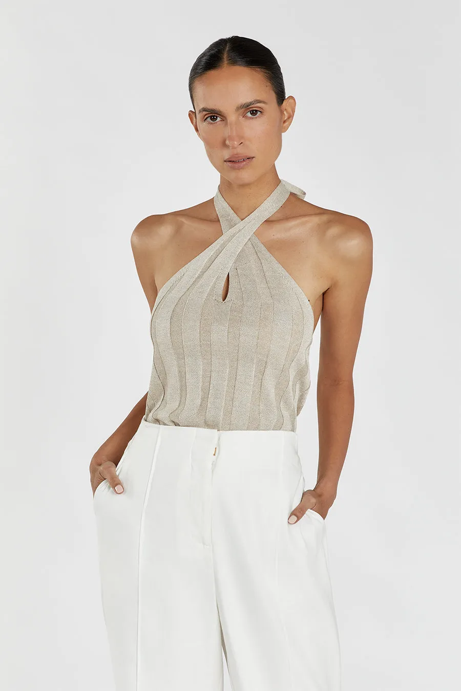 EVERLY NATURAL TWIST KNIT TOP sold by Dissh product image thumbnail 2