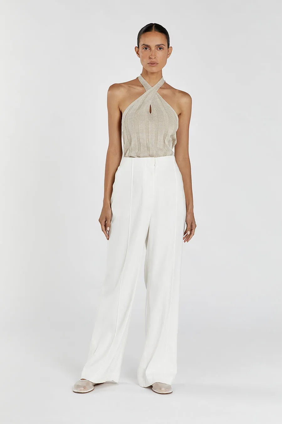 EVERLY NATURAL TWIST KNIT TOP sold by Dissh