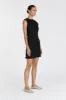 DAVINA BLACK SHIRRED MINI DRESS sold by Dissh
