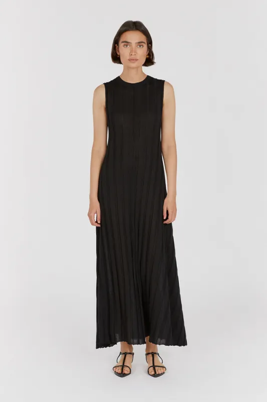 EDEN BLACK SLEEVELESS MAXI DRESS sold by Dissh