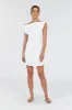 CASS WHITE ASYM LINEN MINI DRESS sold by Dissh