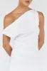 CASS WHITE ASYM LINEN MINI DRESS sold by Dissh