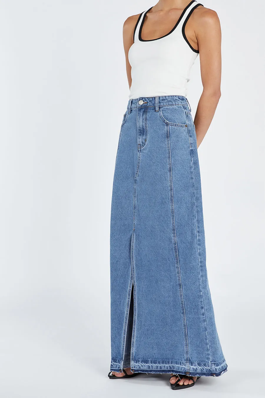 LENNON VINTAGE BLUE DENIM MAXI SKIRT sold by Dissh product image thumbnail 2