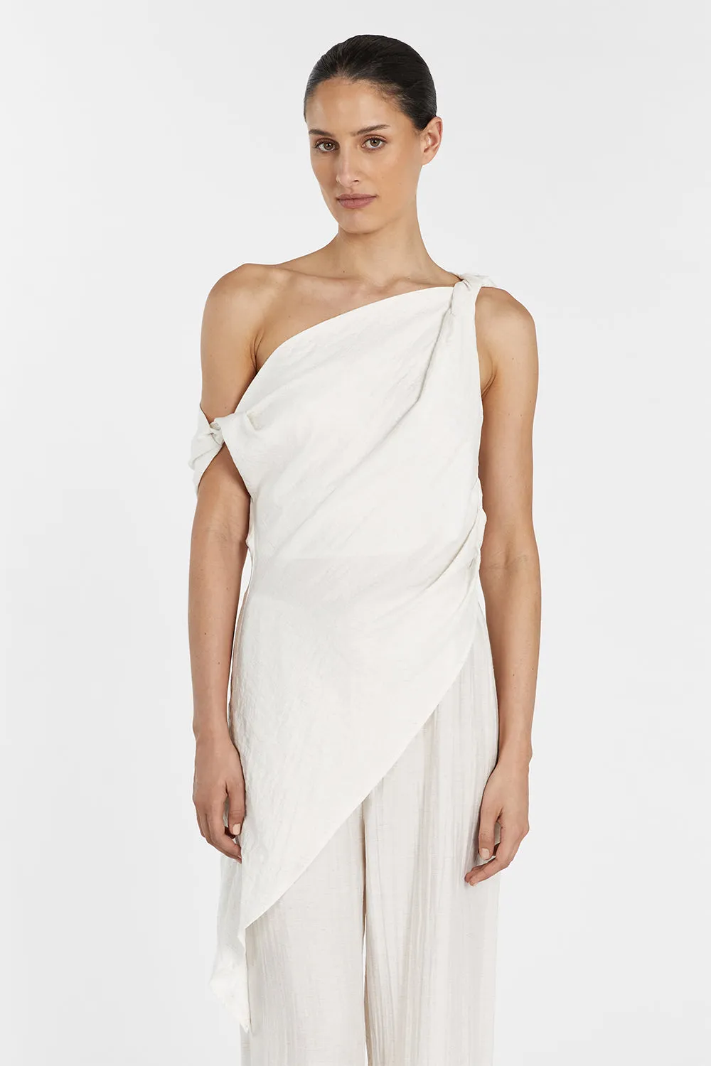 JOLIE CREAM MARLE ASYM TUNIC TOP sold by Dissh product image thumbnail 2