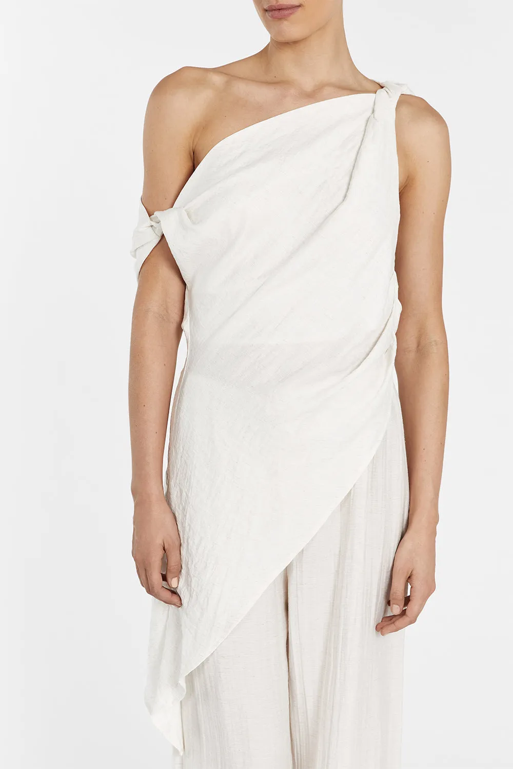 JOLIE CREAM MARLE ASYM TUNIC TOP sold by Dissh product image thumbnail 5