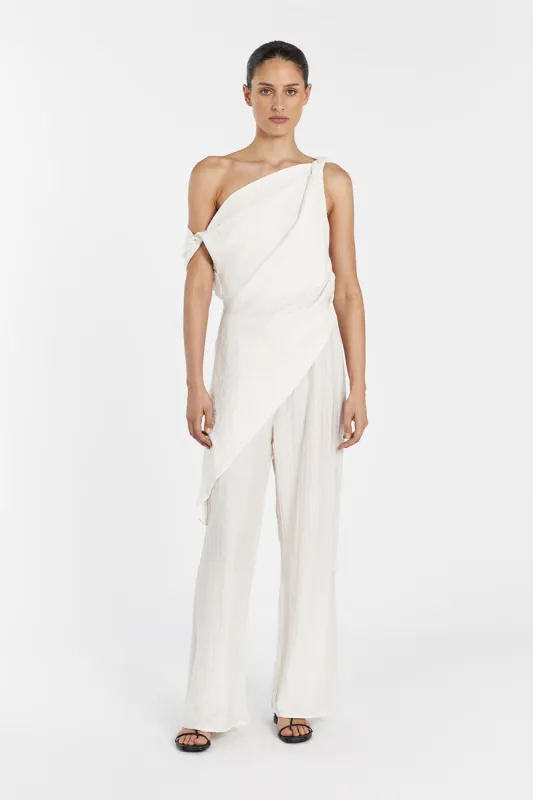 JOLIE CREAM MARLE ASYM TUNIC TOP sold by Dissh