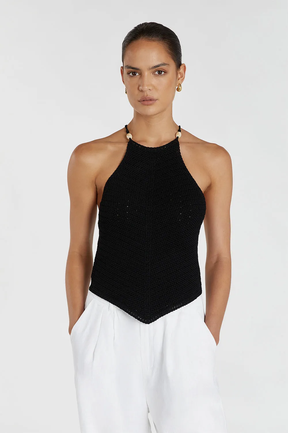 MORGAN BLACK CROCHET TOP sold by Dissh product image thumbnail 2