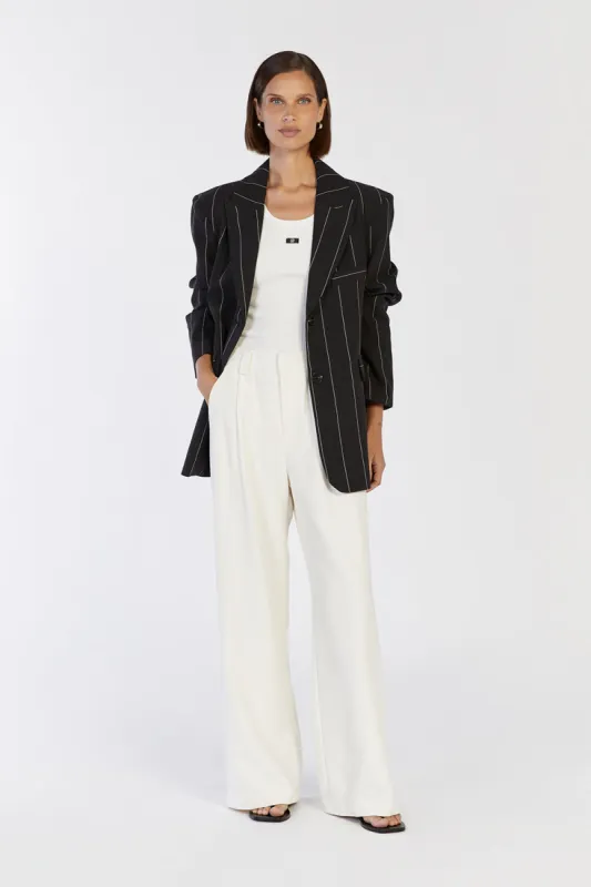 AVA BLACK PINSTRIPE BLAZER sold by Dissh