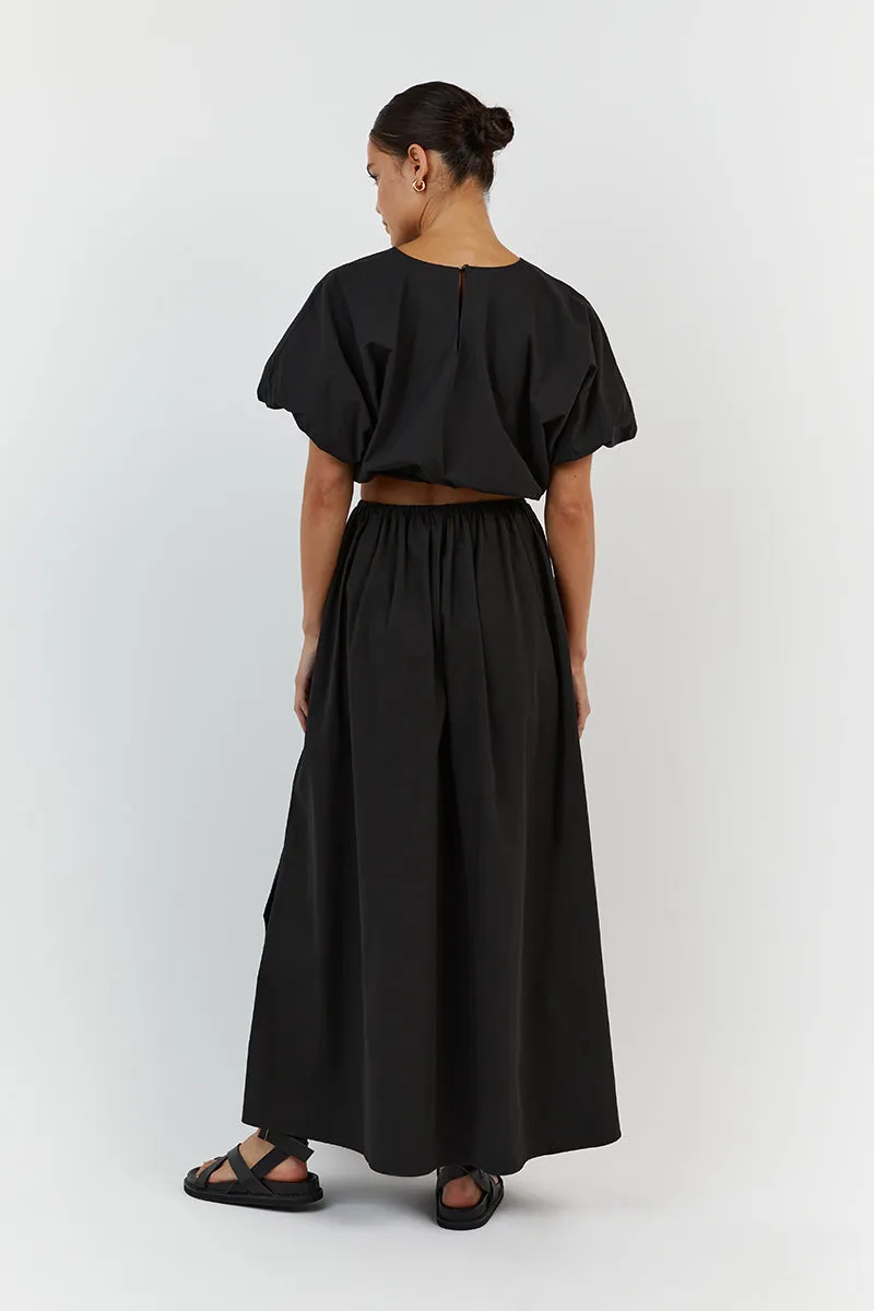 ELLA BLACK COTTON MIDI SKIRT sold by Dissh product image thumbnail 4
