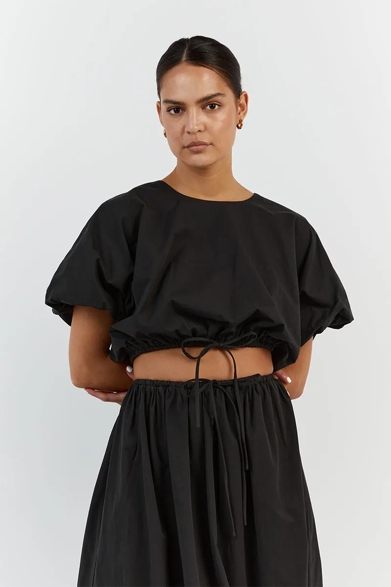 ELLA BLACK COTTON MIDI SKIRT sold by Dissh product image thumbnail 5