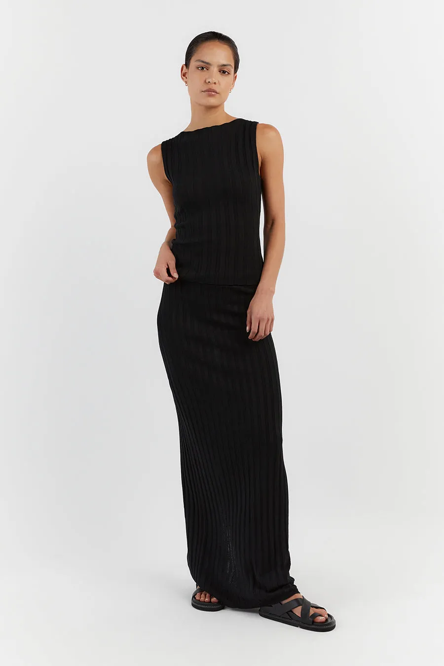 GOLDIE BLACK MIDI SKIRT sold by Dissh product image thumbnail 2