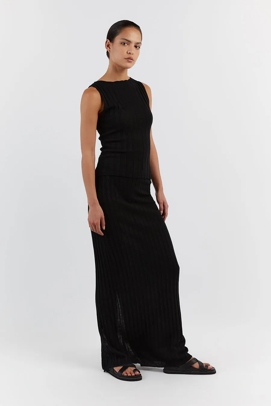 GOLDIE BLACK MIDI SKIRT sold by Dissh product image thumbnail 3