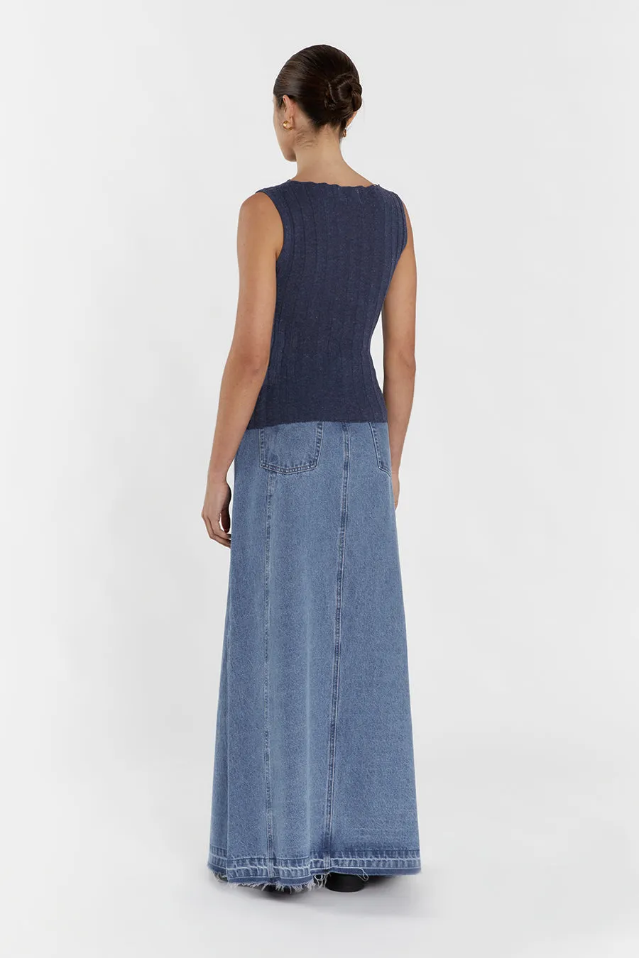 GOLDIE INDIGO MARLE BOAT NECK TANK sold by Dissh product image thumbnail 4