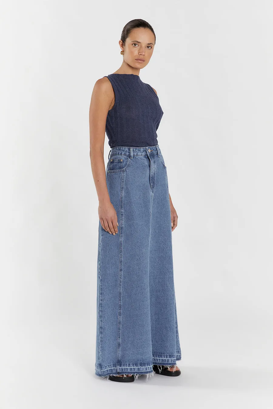 GOLDIE INDIGO MARLE BOAT NECK TANK sold by Dissh product image thumbnail 3