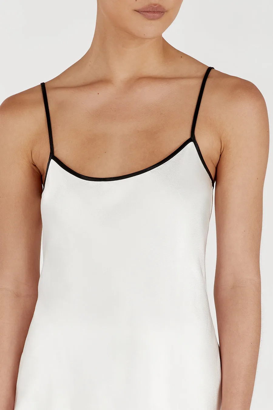LETTY WHITE SATIN CONTRAST CAMI sold by Dissh product image thumbnail 5
