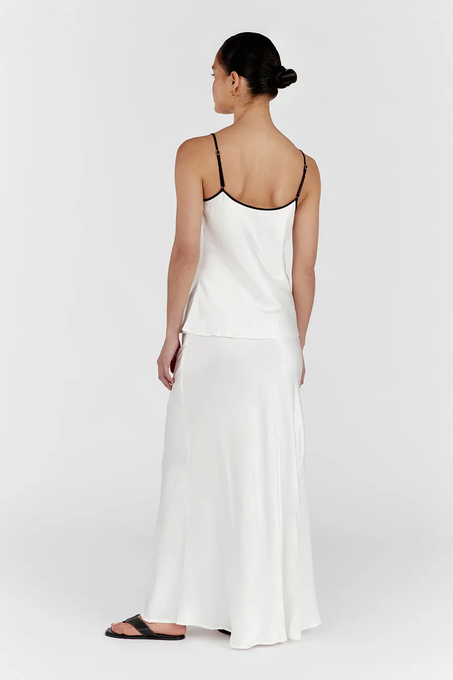 LETTY WHITE SATIN CONTRAST CAMI sold by Dissh product image thumbnail 4