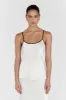 LETTY WHITE SATIN CONTRAST CAMI sold by Dissh