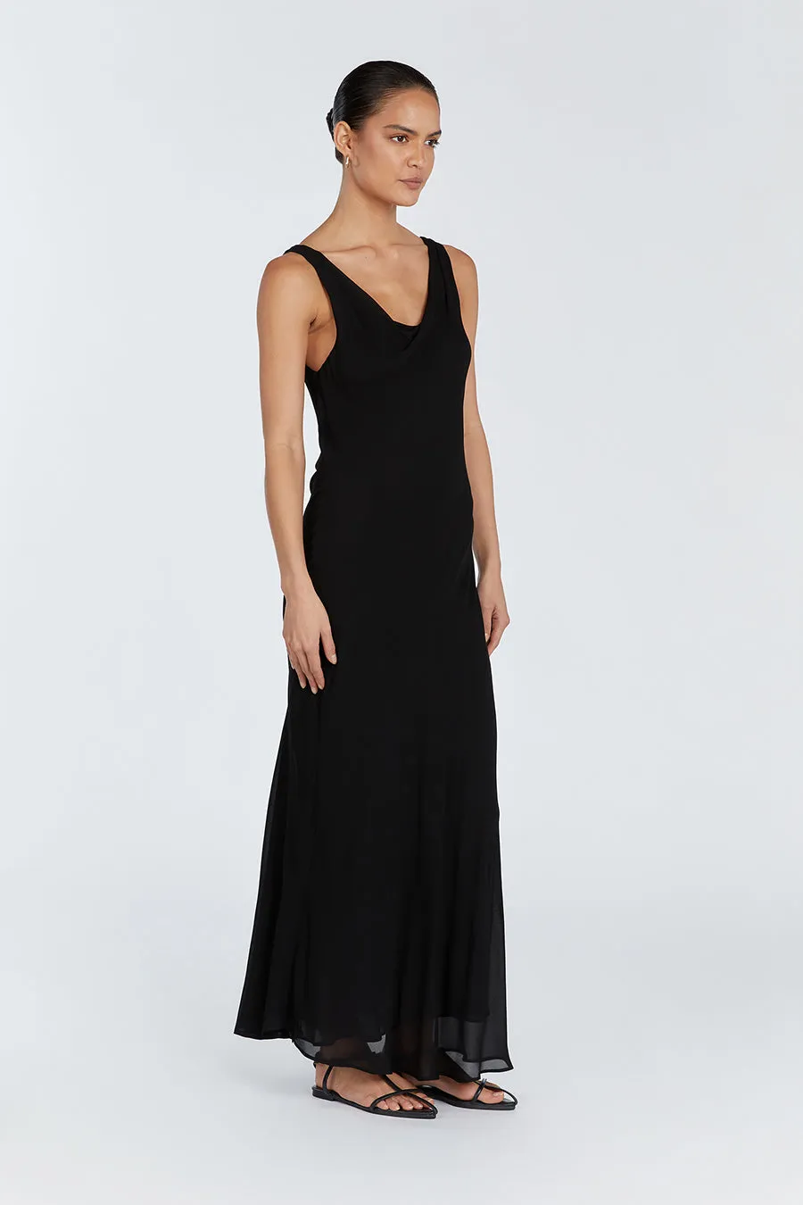 JOHNNY BLACK COWL NECK MIDI DRESS sold by Dissh product image thumbnail 3