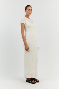 HARPER IVORY CAP SLEEVE MIDI DRESS sold by Dissh