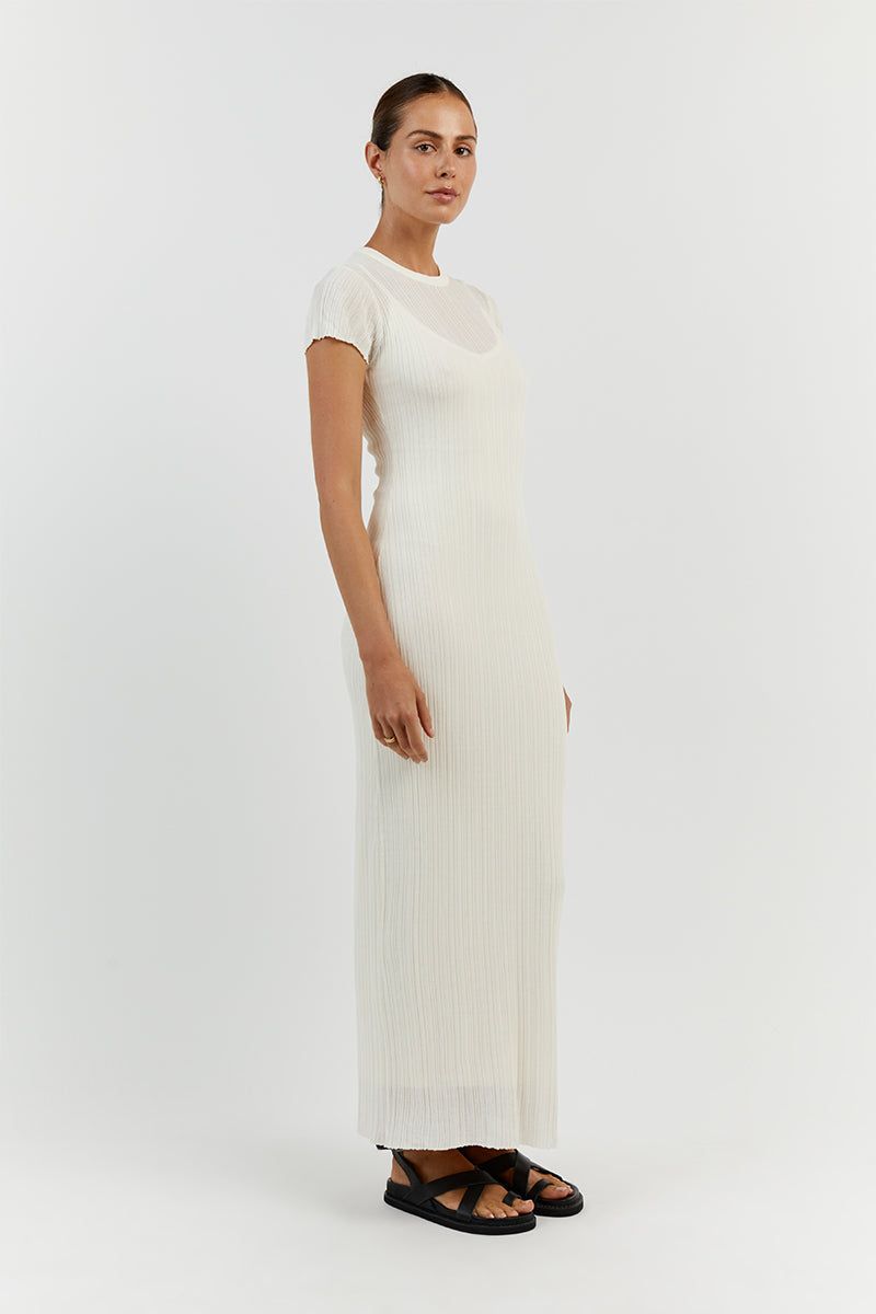 HARPER IVORY CAP SLEEVE MIDI DRESS sold by Dissh product image thumbnail 3