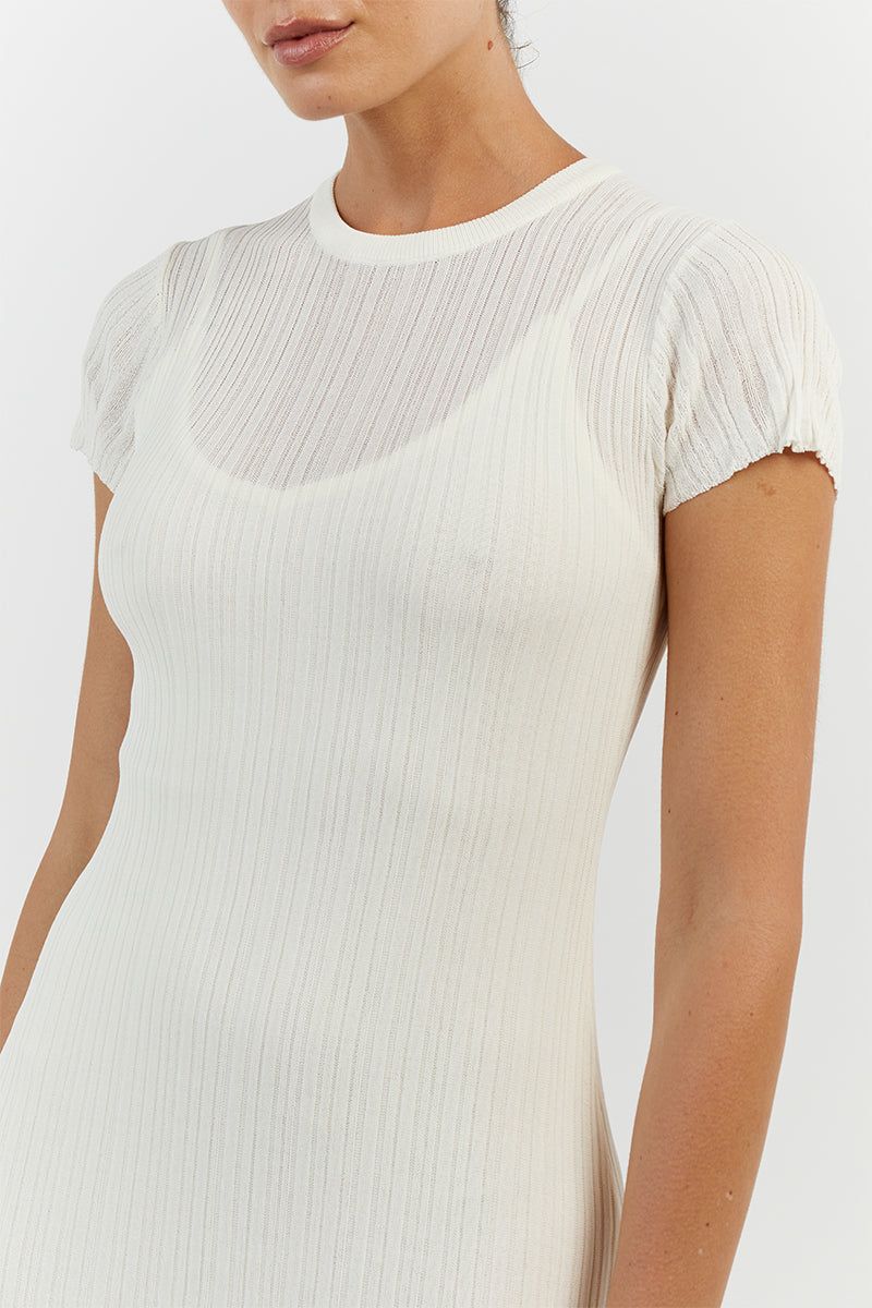 HARPER IVORY CAP SLEEVE MIDI DRESS sold by Dissh product image thumbnail 5