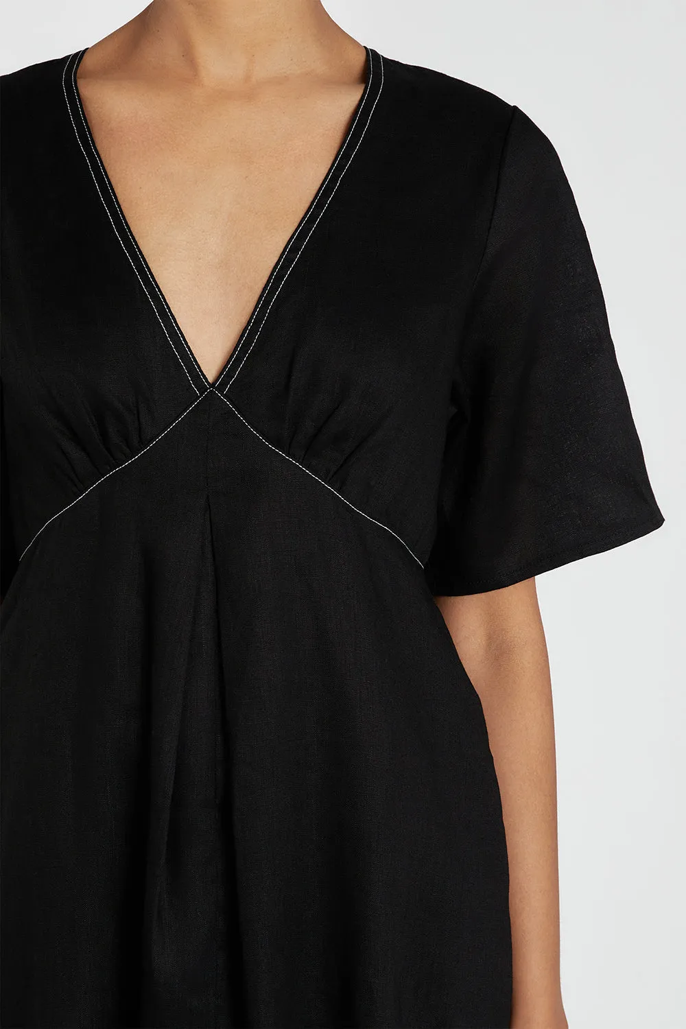 RHODES BLACK LINEN MIDI DRESS sold by Dissh product image thumbnail 5